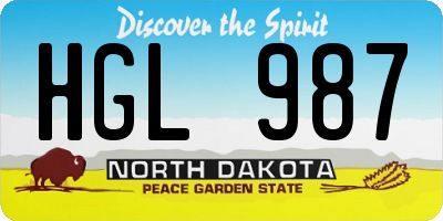 ND license plate HGL987