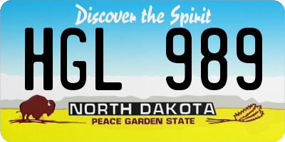 ND license plate HGL989