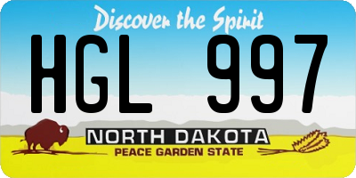 ND license plate HGL997