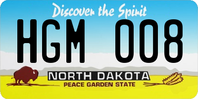 ND license plate HGM008