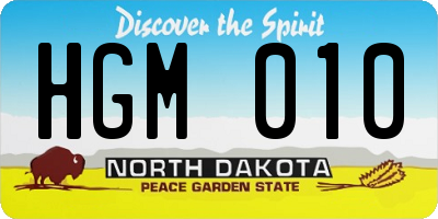 ND license plate HGM010