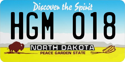 ND license plate HGM018