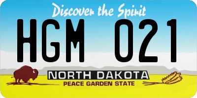 ND license plate HGM021