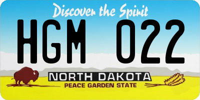 ND license plate HGM022