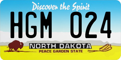 ND license plate HGM024