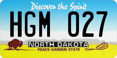ND license plate HGM027