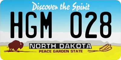 ND license plate HGM028