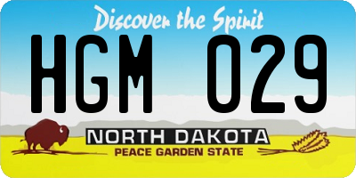 ND license plate HGM029