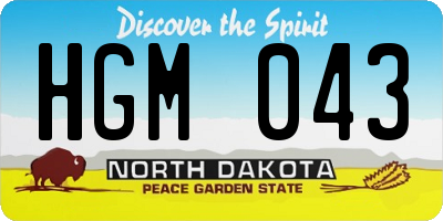 ND license plate HGM043