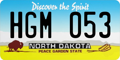 ND license plate HGM053