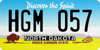 ND license plate HGM057
