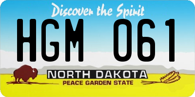 ND license plate HGM061