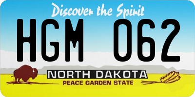 ND license plate HGM062