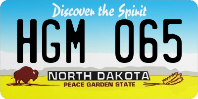 ND license plate HGM065