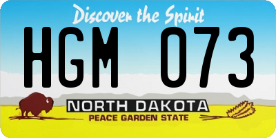 ND license plate HGM073