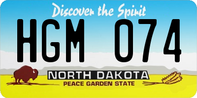 ND license plate HGM074