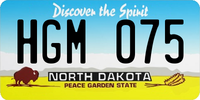 ND license plate HGM075