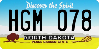 ND license plate HGM078