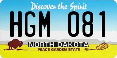 ND license plate HGM081