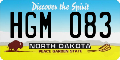 ND license plate HGM083