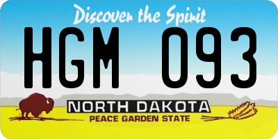 ND license plate HGM093