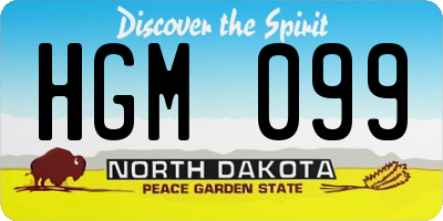 ND license plate HGM099