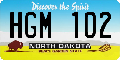 ND license plate HGM102