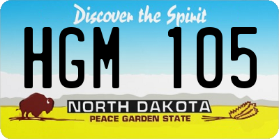 ND license plate HGM105