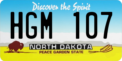 ND license plate HGM107