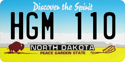 ND license plate HGM110