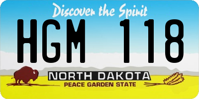 ND license plate HGM118