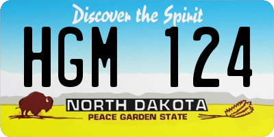ND license plate HGM124