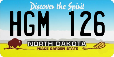 ND license plate HGM126