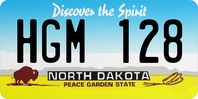 ND license plate HGM128