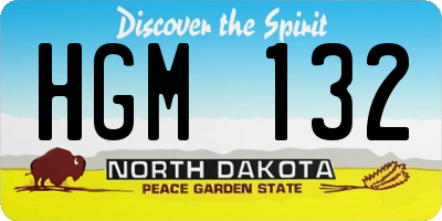 ND license plate HGM132