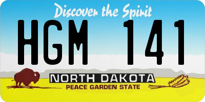 ND license plate HGM141
