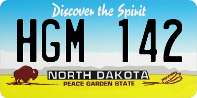 ND license plate HGM142