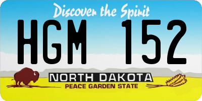 ND license plate HGM152