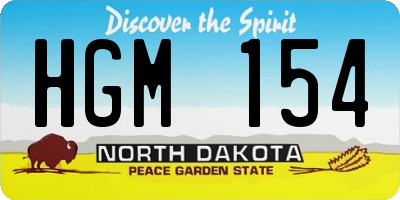 ND license plate HGM154