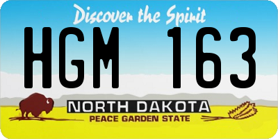 ND license plate HGM163