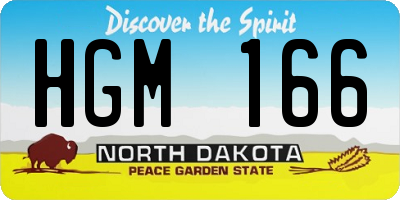 ND license plate HGM166
