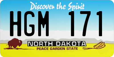 ND license plate HGM171