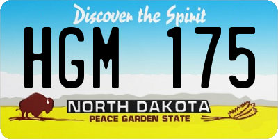 ND license plate HGM175