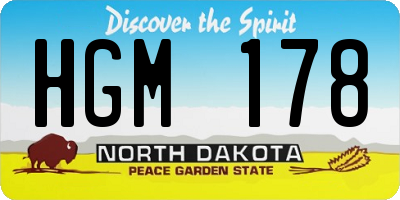 ND license plate HGM178