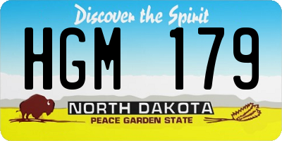 ND license plate HGM179