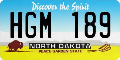 ND license plate HGM189