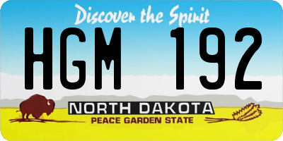 ND license plate HGM192
