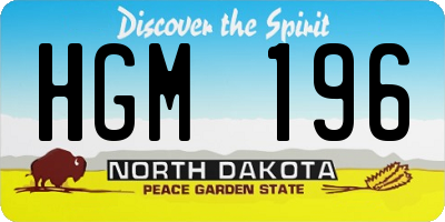 ND license plate HGM196