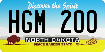 ND license plate HGM200