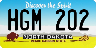 ND license plate HGM202